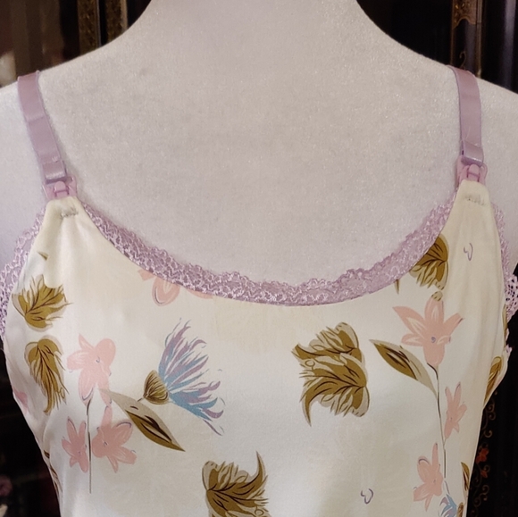 Maacie Floral Nursing Nighttime Dress Slip - Picture 3 of 6